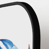 ブルーカニ水彩イラストレーション-海シーライフ ピックルボールラケット (左詳細)