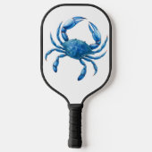 ブルーカニ水彩イラストレーション-海シーライフ ピックルボールラケット (裏面)