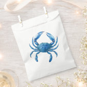 ブルーカニ水彩イラストレーション-海シーライフ フェイバーバッグ (クリップ留めされた状態)