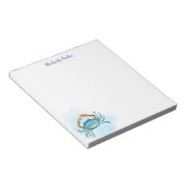 ブルーカニ水彩海 パーソナライズされた ノートパッド (アングル)