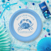 ブルーカニ水彩色イラストレーション ペーパープレート (パーティー)