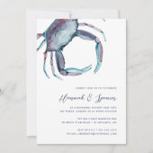 ブルーカニ沿岸の水の色のリハーサルディナー 招待状 (正面)