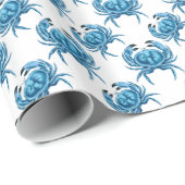 ブルーカニ沿岸シーフード ラッピングペーパー (ロールコーナー)