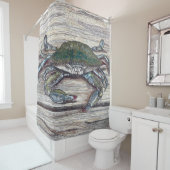 ブルーカニ波止場シャワーカーテン シャワーカーテン (インサイチュ)