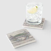 ブルーカニ波止場ストーンコースター ストーンコースター (横)