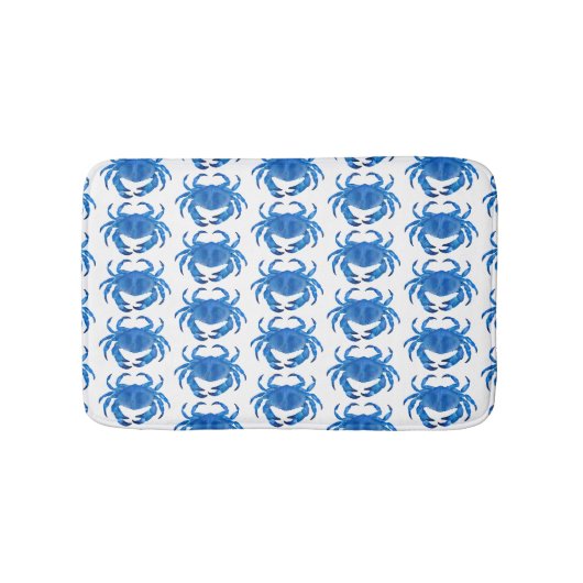 ブルーカニ海パターン バスマット (正面)