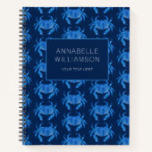 ブルーカニ海辺海模様 ノートブック (正面)