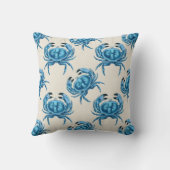 ブルーカニ海辺 クッション (裏面)