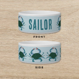 ブルーカニ犬ねこペット ボウル