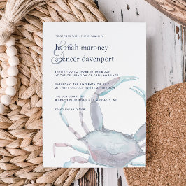 ブルーカニ結婚式招待状 招待状