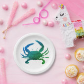 ブルーカニ絵画のストライプ紙プレート ペーパープレート (パーティー)