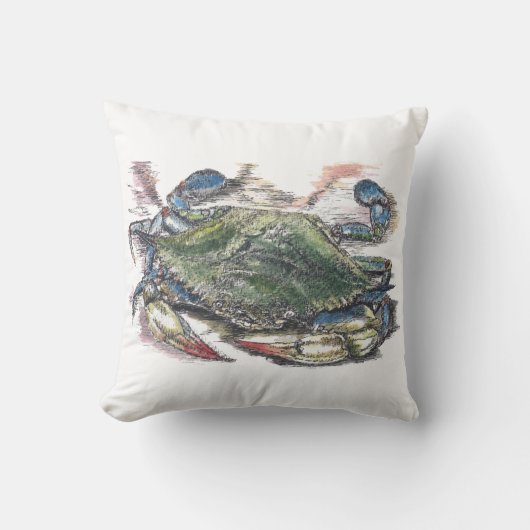 ブルーカニ装飾用クッション クッション (正面)