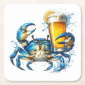 ブルーカニ スクエアペーパーコースター (正面)