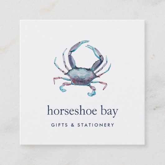 ブルーカニ スクエア名刺 (正面)