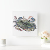 ブルーカニ スクエア壁時計 (ホーム)