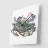 ブルーカニ スクエア壁時計 (傾斜)