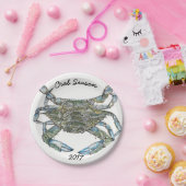 ブルーカニ ペーパープレート (パーティー)