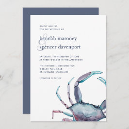 ブルーカニ |航海の結婚式招待状 招待状