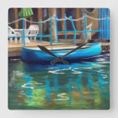 ブルーカヌー時計 スクエア壁時計 (正面)