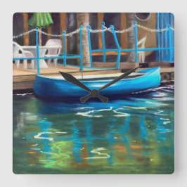 ブルーカヌー時計 スクエア壁時計