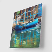 ブルーカヌー時計 スクエア壁時計 (傾斜)