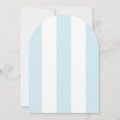 ブルーカバナストライプビーチパーム誕生日アーチ 招待状 (裏面)