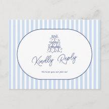 ブルーカバナストライプ結婚式リクエスト&RSVP