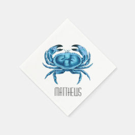 ブルーカパーソナライズされたニ スタンダードカクテルナプキン