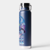 ブルーカブトムシのレトロウェーブシティサンセット ウォーターボトル (背面)