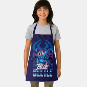 ブルーカブトムシのレトロウェーブシティサンセット エプロン (インサイチュ)