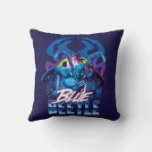 ブルーカブトムシのレトロウェーブシティサンセット クッション (裏面)