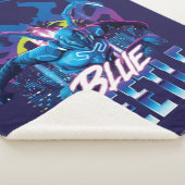 ブルーカブトムシのレトロウェーブシティサンセット シェルパブランケット (3/4)