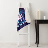 ブルーカブトムシのレトロウェーブシティサンセット シェルパブランケット (インサイチュ)