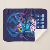 ブルーカブトムシのレトロウェーブシティサンセット シェルパブランケット (正面(横))