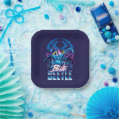 ブルーカブトムシのレトロウェーブシティサンセット ペーパープレート (パーティー)