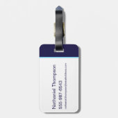 ブルーカブトムシのレトロウェーブシティサンセット ラゲッジタグ (裏面縦)