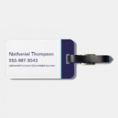 ブルーカブトムシのレトロウェーブシティサンセット ラゲッジタグ (裏面横)