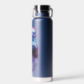 ブルーカブトムシのレトロウェーブシティライト ウォーターボトル (背面)