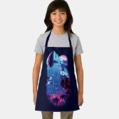ブルーカブトムシのレトロウェーブシティライト エプロン (インサイチュ)