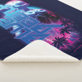 ブルーカブトムシのレトロウェーブシティライト シェルパブランケット (3/4)