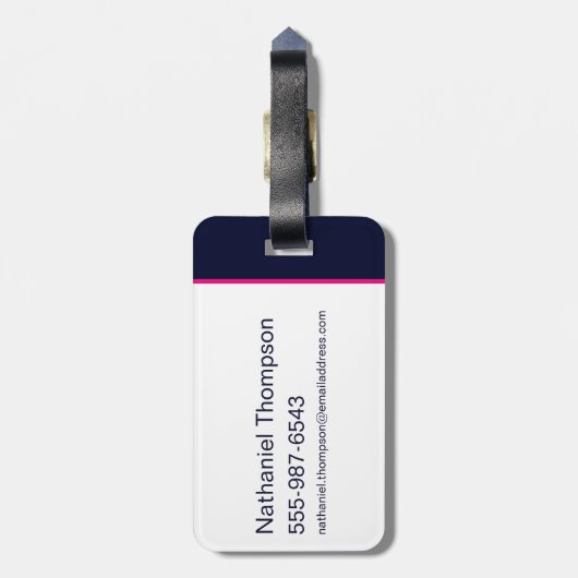 ブルーカブトムシのレトロウェーブシティライト ラゲッジタグ (裏面縦)