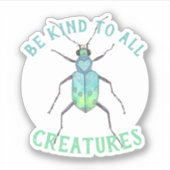 ブルーカブトムシ シール (正面)