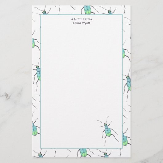 ブルーカブトムシ 便箋 (正面)