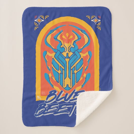 ブルーカブトムシScarab Talaveraグラフィック シェルパブランケット (正面)