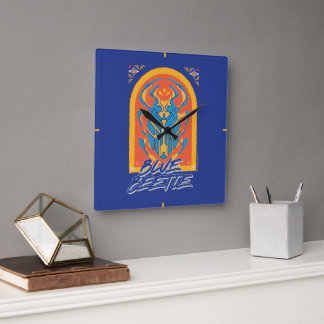 ブルーカブトムシScarab Talaveraグラフィック スクエア壁時計