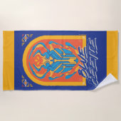 ブルーカブトムシScarab Talaveraグラフィック ビーチタオル (正面)