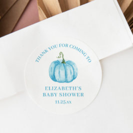 ブルーカボチャありがとうベビーシャワー ラウンドシール