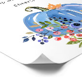 ブルーカボチャお洒落ベイビーシャワーモモモモザバー ポスター (角)