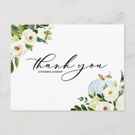 ブルーカボチャとホワイトフローラ卒業 ポストカード