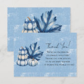 ブルーカボチャとリーフボーイ赤ちゃんシャワー サンキューカード (正面/裏面)